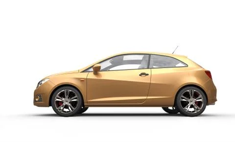 Golden Car Stock Illustration