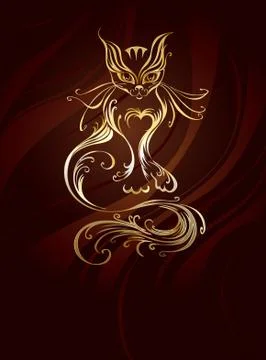 Golden cat Stock Illustration