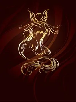 Golden Cat Stock Illustration