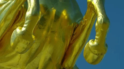 Golden Cavalier in Dresden Stock Footage 80942643