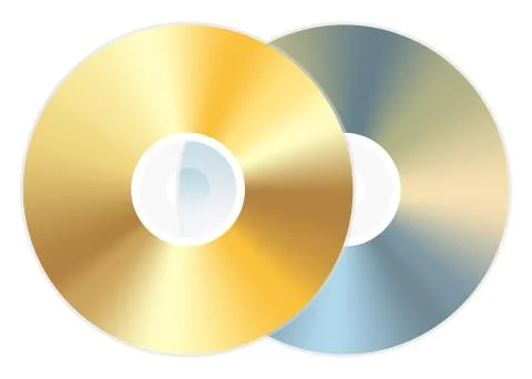 Golden cd dvd disc Stock Illustration