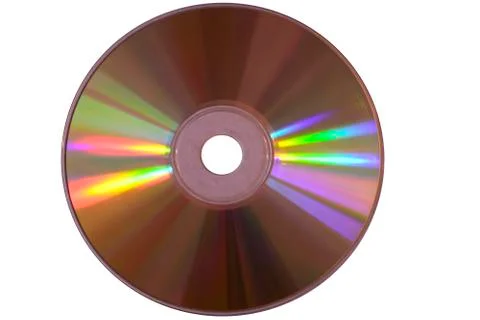 Golden CD-ROM on a white background Fotos de archivo