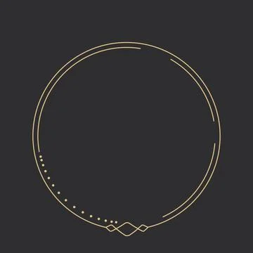 Golden celestial frame, border, arch line art esoteric minimal decoration with Stock Illustration