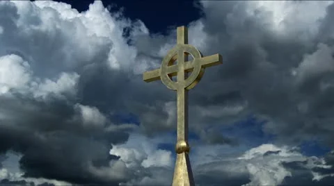 Golden Celtic Cross 動画素材 12675430