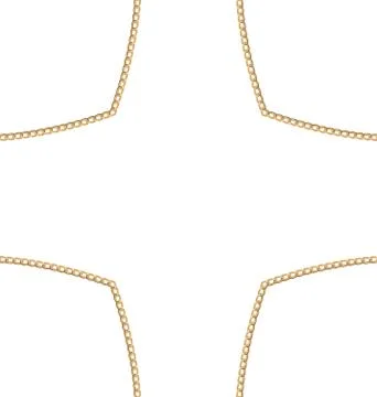 Golden Chain of Abstract Shape Illustrazione stock