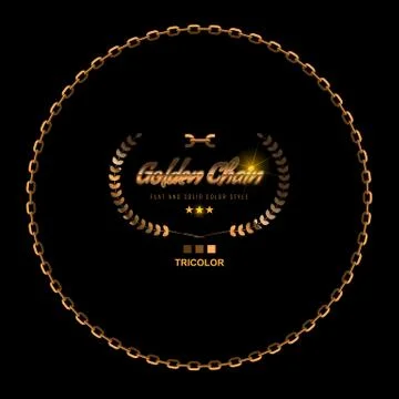 Golden Chain Circle Border Frame. Round Border with golden color. Jewelry Design 库存插图