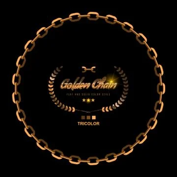 Golden Chain Circle Border Frame. Round Border with golden color. Jewelry Design 库存插图
