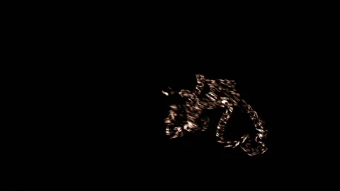 Golden chain falling slow motion on black Stock-Footage 113351856