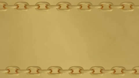 Golden Chain Fram Background Video Loop, 3D Render Abstract Background Stock Footage 232388085