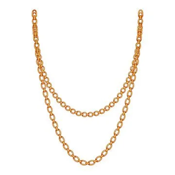 Golden chain hanging looping elegance on white Ilustração Stock