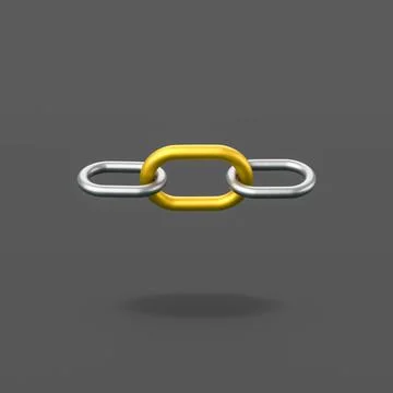 Golden Chain Link on Black Background Stock Illustration