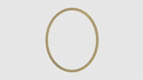 Golden Chain Rotating on a Transparent Background. Seamless Loop. Luxury. 4K Stock Footage 297063535