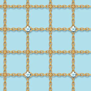 Golden chain seamless pattern Stock Illustration