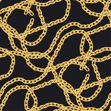 Golden chain vector seamless pattern Stockillustratie