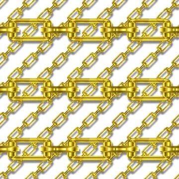Golden chains with white background seamless texture Stock Illustration