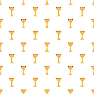 Golden chalice goblet seamless pattern for holiday celebration Stock Illustration