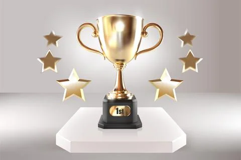 Golden champion cup. Vector Stock Illustration