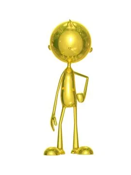 Golden character with around pose Illustrazione stock