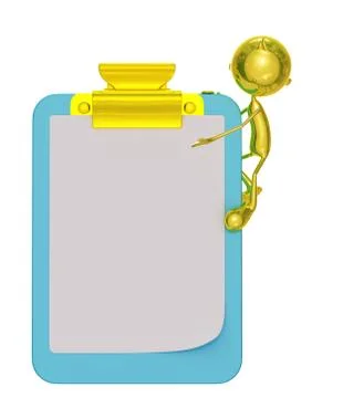Golden character with presentation pose Stock Illustration