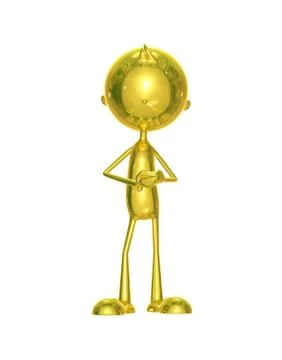 Golden character with presenting relation Stock Illustration