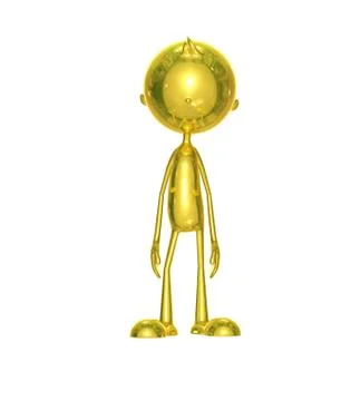 Golden character with standing pose Stock Illustration