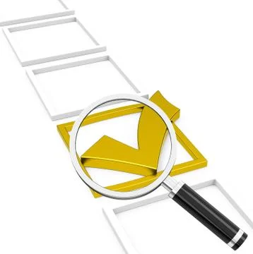 The golden check mark Stock Illustration