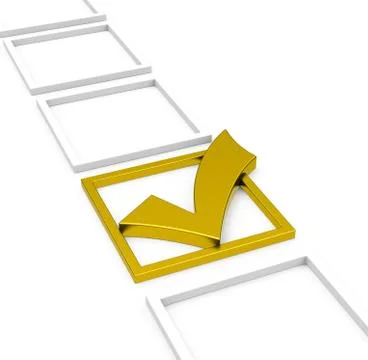 The golden check mark Stock Illustration