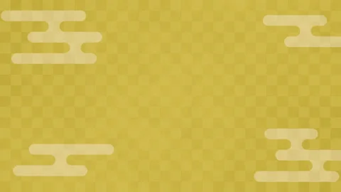 Golden checkered pattern and clouds, Japanese style background (seamless loop) Video stock 164048596
