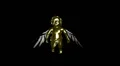 Golden cherub animation with flapping wings loop HD Footage