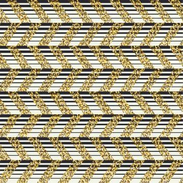 Golden chevron seamless pattern. Horizontal lines faded. Stock Illustration