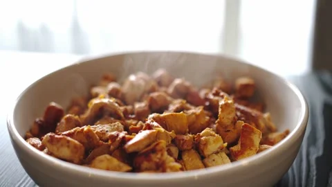 Golden Chicken Cubes Stock Footage 314239185