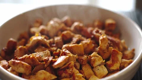 Golden Chicken Cubes Stock Footage 314239186