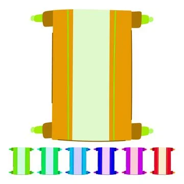 Golden chinese scroll vector cartoon graphic Stock Illustration