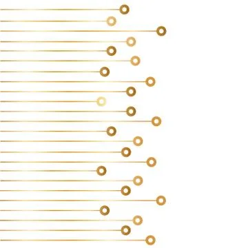 Golden Chip, Abstract High Tech Background on White, stock vector illustratio 库存插图