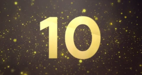 Golden Christmas Countdown Stock Footage 121091742