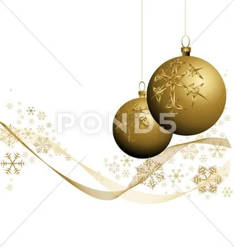 Golden Christmas decorations Stock Illustration