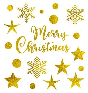 Golden Christmas design elements Stock Illustration