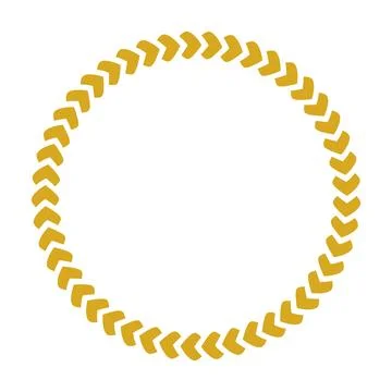Golden Circle Arrow Frame Border Vector Illustration Stock Illustration