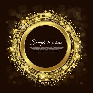Golden circle background vector Abstract Background Stock Illustration