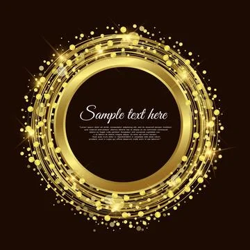 Golden circle background vector Abstract Background Stock Illustration