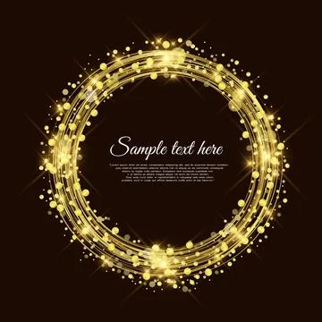 Golden circle background vector Abstract Background Illustrazione stock