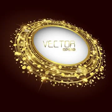 Golden circle background vector Abstract Background Stock Illustration