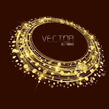 Golden circle background vector Abstract Background Stock Illustration
