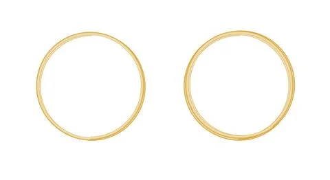 Golden circle frame set. Gold circles frames. Round shiny design element. Vector Illustrazione stock
