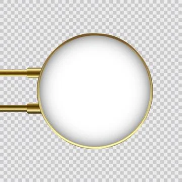 Golden circle light box on transparency background, vector rounded shape li.. Stock Illustration