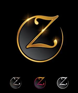 Golden Circle Monogram Initial Letter Z Stock Illustration