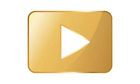 Golden Circle Play Button Stock Illustration