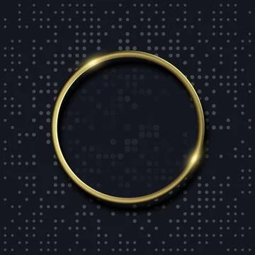 Golden circle shape background with dot pattern. Stock Illustration
