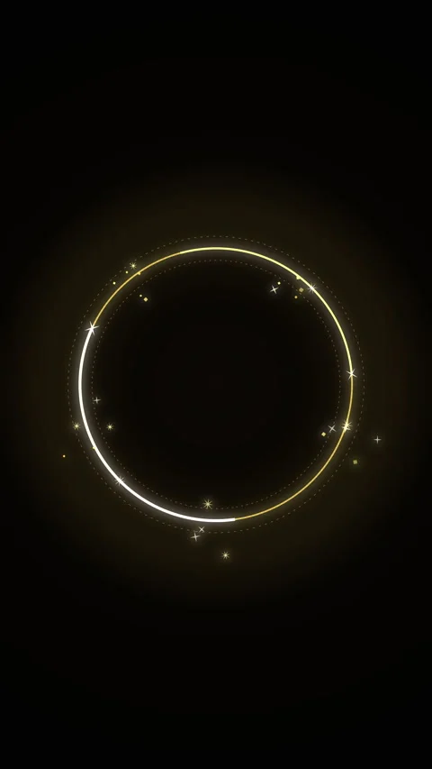Golden circle sparkle loop animation on dark background Vídeos de archivo 346637101