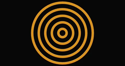 Golden circles expanding dynamically, generating hypnotic visual patterns with Stock Footage 318397797